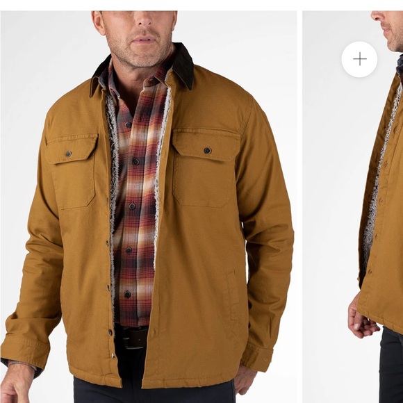 Tailor Vtg Mens M Canvas Shirt Chore Jacket Sherpa Lining Brown Outdoor Corduroy - Picture 14 of 14